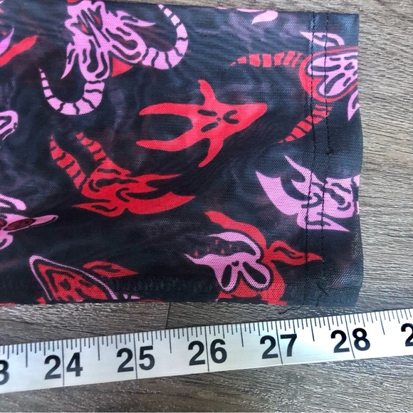 KILLSTAR Devilish Leggings Womens Size XXL Black Red Mesh Pants Witchy Goth Fun - Picture 7 of 12